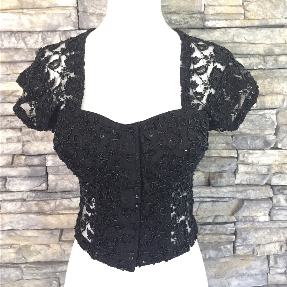 Vintage pik-ass hand beaded front velcro closer